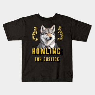 Howling for Justice | funny wolf Kids T-Shirt